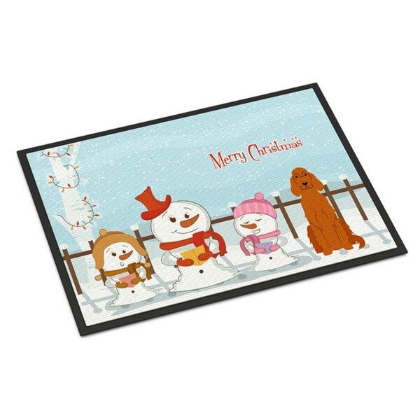 Carolines Treasures Merry Christmas Carolers Irish Setter Indoor or Outdoor Mat, 18 x 0.25 x 27 in. BB2395MAT - main
